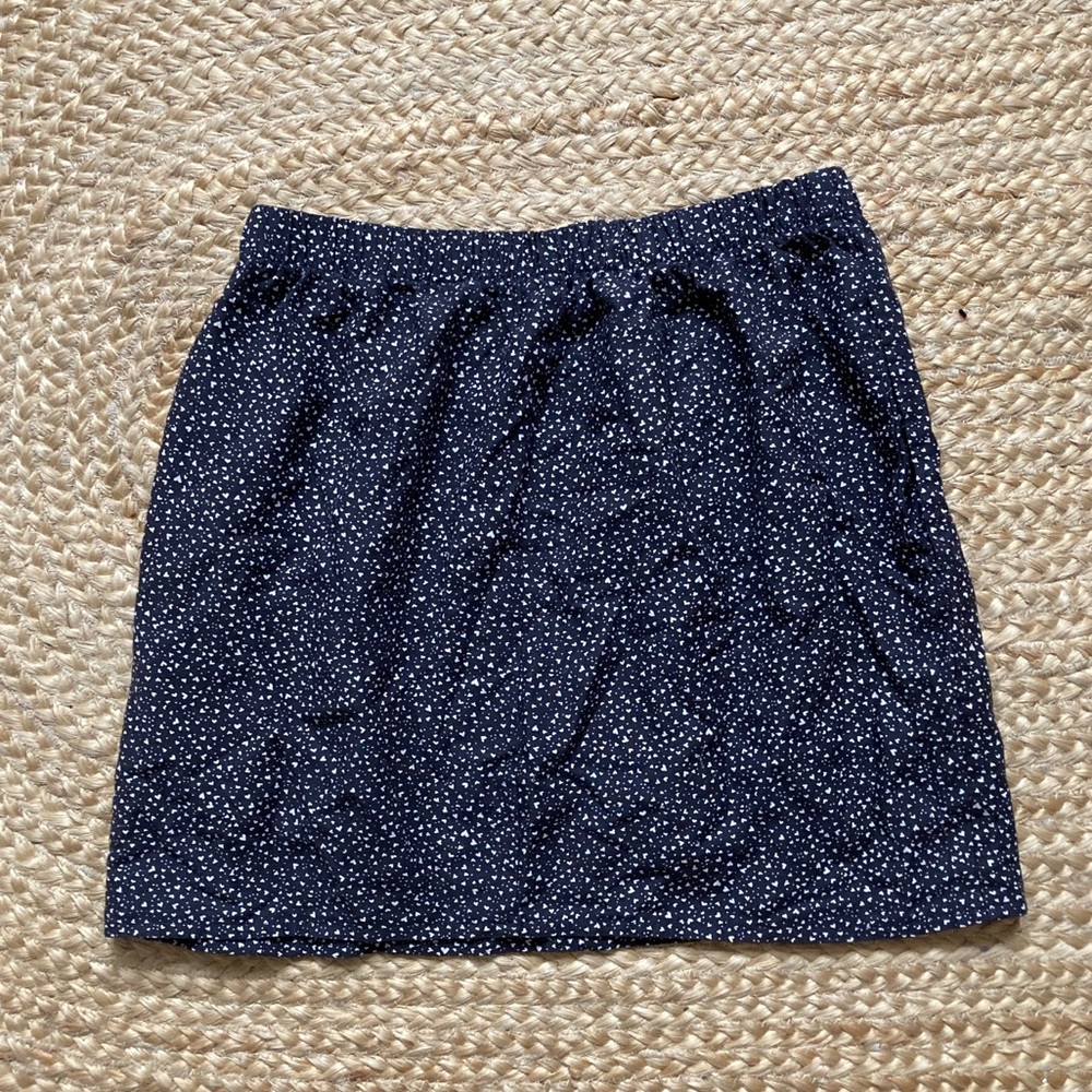 Heart print mini skirt with pockets